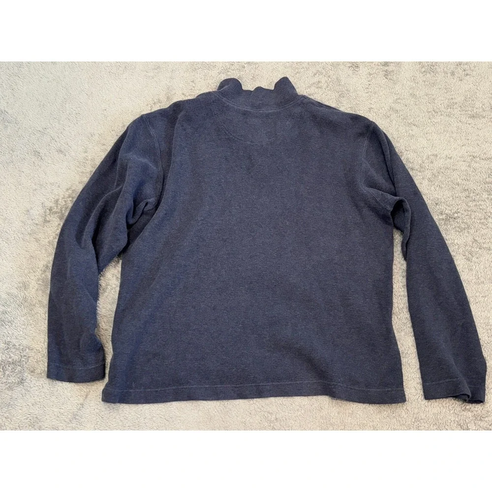 Banana Republic 1/4 Zip Pullover Sweater Mens Large Navy Blue Long Sleeve Casual